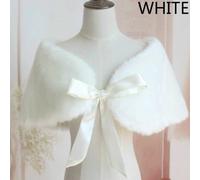 Donna Scrollata di Spalle Bolero Mantella Scialle Stola Pelliccia Finta Morbidi