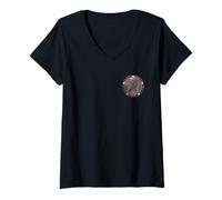 Donna Scudo Guardiano Marvel Black Widow Rosso Maglietta con Collo a V
