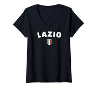 Donna Scudo Lazio Bold Maglietta con Collo a V