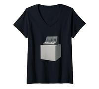 Donna Scultura Synth Grafica 3D Minimal Maglietta con Collo a V