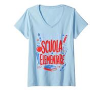 Donna Scuola Elementare Magliette per Maestra di Scuole Elementari Maglietta con Collo a V