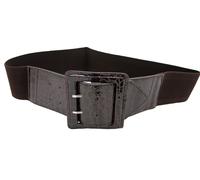Donna Scuro Marrone Cioccolato Moda Cintura Fascia Elastica Fibbia Quadrata, M L