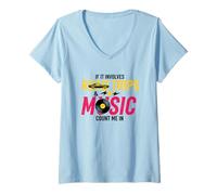 Donna Se coinvolge Viaggi su Strada e Musica contami Maglietta con Collo a V