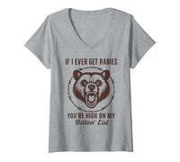Donna Se mai avessi la Rabbia, Sei in Cima alla mia Lista dei bitin Bear Funny Maglietta con Collo a V