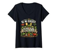 Donna Se Mi Cercate Mi Trovate nel Mio Orticello Giardinaggio Maglietta con Collo a V