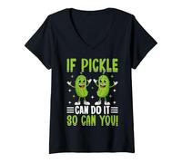 Donna Se Pickle può Farlo, puoi Farlo Anche tu Maglietta con Collo a V