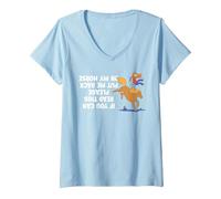 Donna Se riesci a leggerlo, Ti Prego di rimettermi sul Mio Cavallo Maglietta con Collo a V, Celeste, M