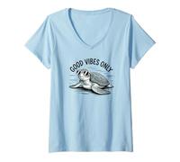 Donna Sea Turtle Decor Lover Ocean Life Creatures Beach Maglietta con Collo a V