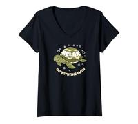 Donna Sea Turtle Ocean Creatures Beach Schildkröte ozean Maglietta con Collo a V