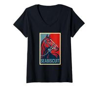 Donna Seabiscuit Horse, Corsa di Cavalli, del Mar, Santa Anita, Cavalli Maglietta con Collo a V