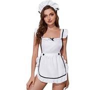 Donna Seducente Completo Lingerie Elegante Sexy Donne Vestono L Uniforme Gioca Con I Costumi Sexy Della Cameriera Della Cameriera Abbigliamento Donna Hot Rosso Natale White M