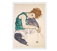 Donna seduta con ginocchio piegato di Egon Schiele Stampa su tela Ritratto Immagine Famoso poster di pittura Arte della parete per l'arredamento del soggiorno 135x90cm Senza cornice