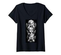 Donna See No Evil Speak No Evil Hear No Evil Angel Baby cherubini Maglietta con Collo a V