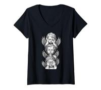 Donna See No Evil Speak No Evil Hear No Evil Baby Angel cherubini Maglietta con Collo a V