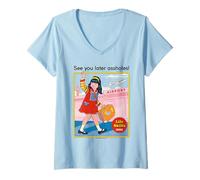 Donna See You Later Sarcastic Retro Vintage Funny Adult Humor Maglietta con Collo a V