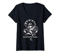 Donna Segni zodiacali Scorpione - astrologiacon ragazza scorpione Maglietta con Collo a V