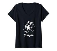 Donna Segno Zodiacale Scorpione Maglietta con Collo a V