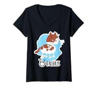 Donna Segno zodiacale Toro Divertente Gatto Astrologia Oroscopo Maglietta con Collo a V