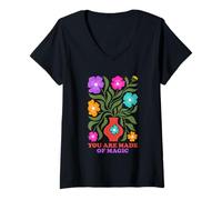 Donna Sei fatto di un magico design floreale Maglietta con Collo a V