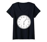 Donna Sei Sette Volte Orologio analogico Meme Divertente Maglietta con Collo a V