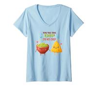 Donna Sei The Dip To My Chip Guacamole Nacho Love Maglietta con Collo a V