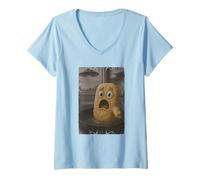 Donna Selfie di crocchette di Pollo in difficoltà UFO con Maglietta con Collo a V