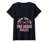 Donna Sembra fantastico per il secondo grado di ritorno a scuola Maglietta con Collo a V