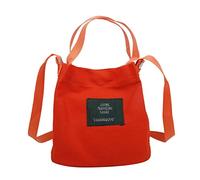 Donna semplice arte ragazza tela tela fresco casual borsa a tracolla verde pantaloni donna con tasche, Colore: arancione., taglia unica