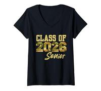 Donna Senior 2026 Class of 2026, Graduation 2026 Camouflage Maglietta con Collo a V