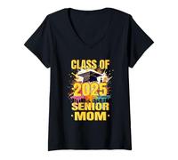 Donna Senior Mom 2025 Proud Mom Class del 2025 Mom of the Graduate Maglietta con Collo a V