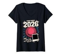 Donna Senior Sunrise 2026 Citazione Divertente Classe di Laurea 2026 Maglietta con Collo a V