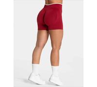 DONNA senza Cuciture Palestra Solido Colore SPORTS Shorts Bianco Girovita