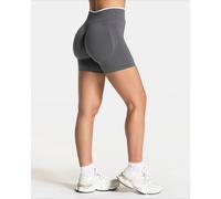 DONNA senza Cuciture Palestra Solido Colore SPORTS Shorts Bianco Girovita