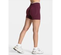 DONNA senza Cuciture Palestra Solido Colore SPORTS Shorts Bianco Girovita