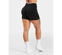 DONNA senza Cuciture Palestra Solido Colore SPORTS Shorts Bianco Girovita