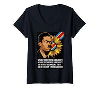 Donna Senza dignità Non c'è libertà - Patrice Lumumba Congo Maglietta con Collo a V