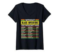 Donna Senza inventori Neri Mese della Storia Uomini africani Donne Bambini Maglietta con Collo a V