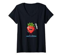 Donna Serata karaoke Just Got Fruty e Divertente Costume Maglietta con Collo a V