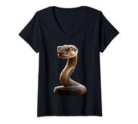 Donna Serpente Pitone Cobra Mamba Serpente a Sonagli Serpenti Maglietta con Collo a V