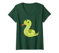 Donna Serpente Serpente Costume Maglietta con Collo a V