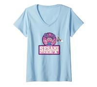 Donna Sesame Street 123 Flag Abby Cadabby Maglietta con Collo a V