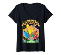 Donna Sesame Street Amici di Quartiere BFF Good Times Classico Maglietta con Collo a V
