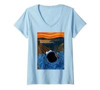 Donna Sesame Street Cookie Mostro Urlo Parodia Classico Pittura Maglietta con Collo a V