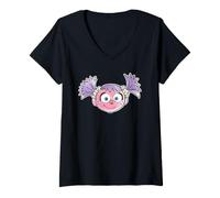 Donna Sesame Street Doodle Face Abby Cadabby Maglietta con Collo a V