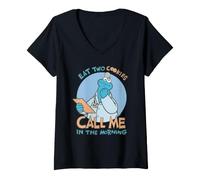 Donna Sesame Street Dr. Cookie Monster's Orders Maglietta con Collo a V