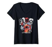 Donna Sesame Street Elmo in Concert Tee Maglietta con Collo a V