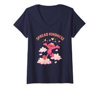Donna Sesame Street Elmo Spread Kindness Maglietta con Collo a V