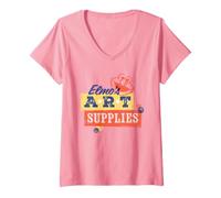 Donna Sesame Street Elmo's Art Supplies Maglietta con Collo a V