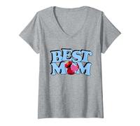 Donna Sesame Street Mother's Day Best Mom Elmo Maglietta con Collo a V