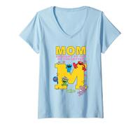 Donna Sesame Street Mother's Day Group M Maglietta con Collo a V